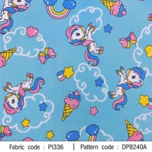 ผ้าพิมพ์ไอศกรีมยูนิคอร์น(เขียว) - primary