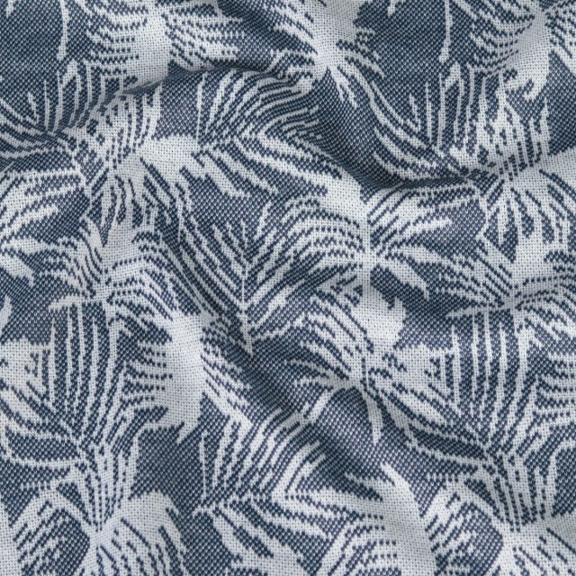 ผ้ายีนส์แจ็คการ์ด (ใบไม้)