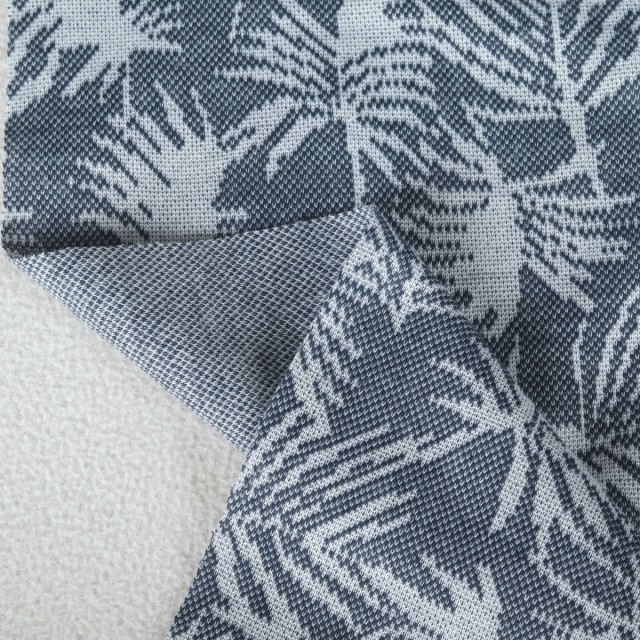 ผ้ายีนส์แจ็คการ์ด (ใบไม้)