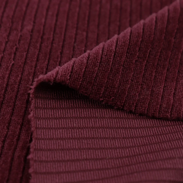 ผ้าร่องกำมะหยี่2x1(แดงเลือดหมู)