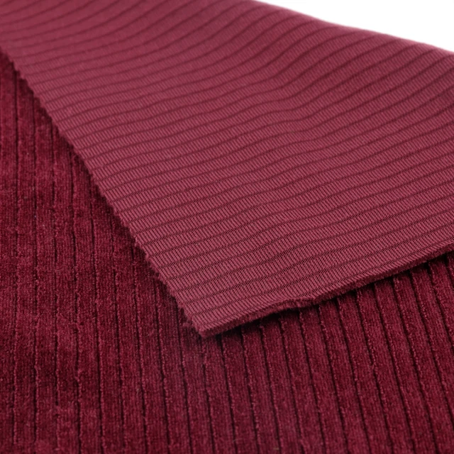 ผ้าร่องกำมะหยี่2x1(แดงเลือดหมู)