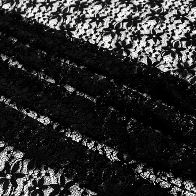 ผ้าลูกไม้(ดอกไม้จิ๋วดำ)