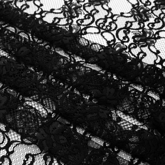 ผ้าลูกไม้(ลายเชิงดอกดำ)