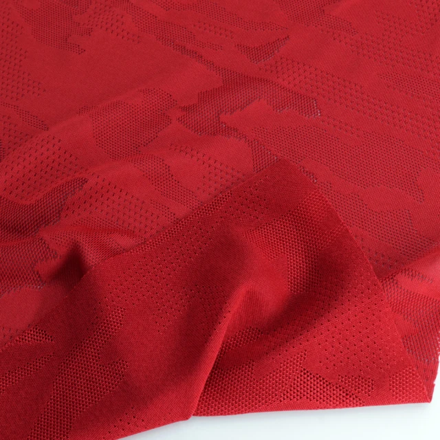 ผ้าแจ็คการ์ดทหาร(แดง)